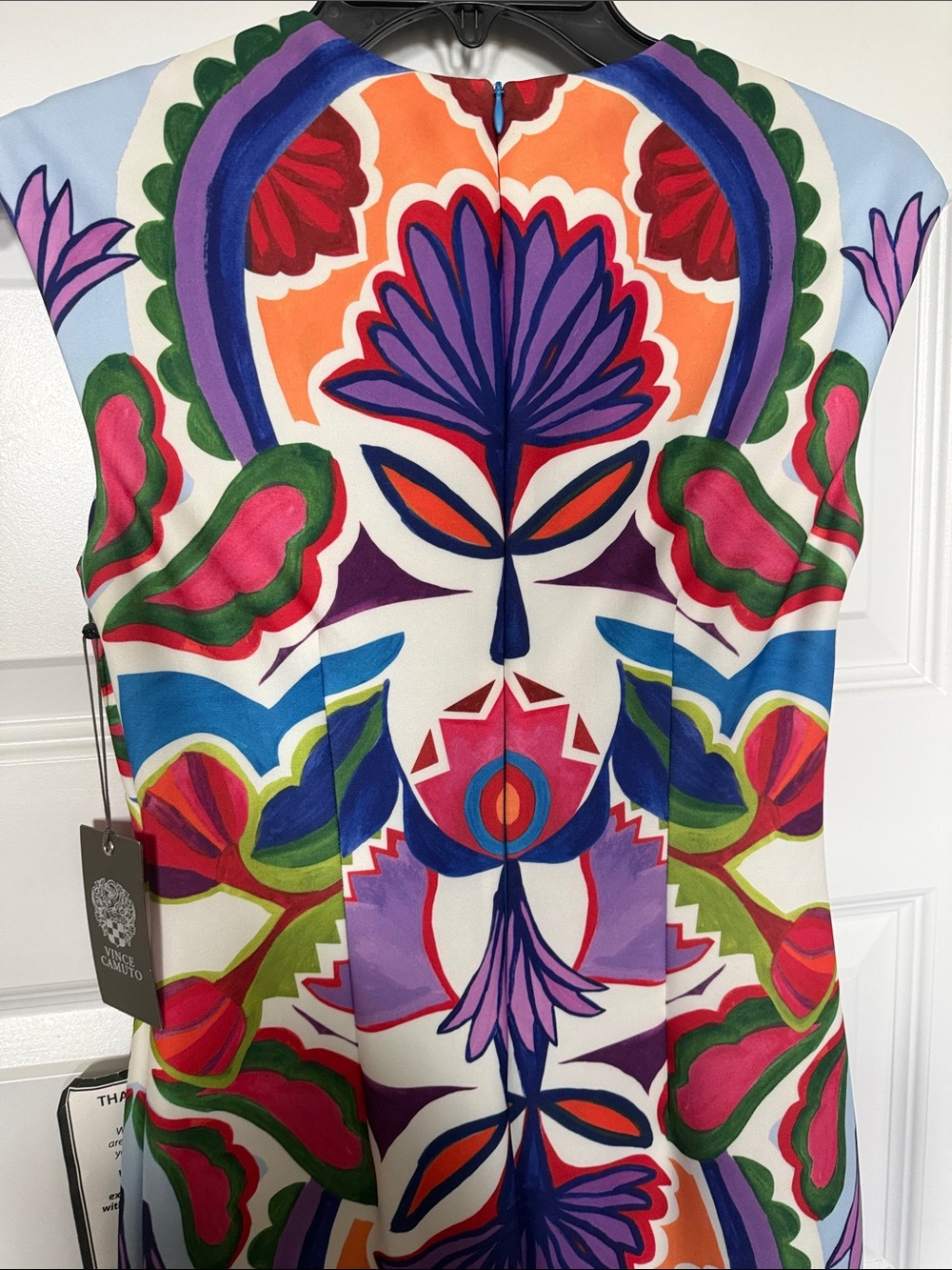 NWT Vince Camuto Multi-Color Floral Print Midi Sheath Dress sz2P - Picture 8 of 8